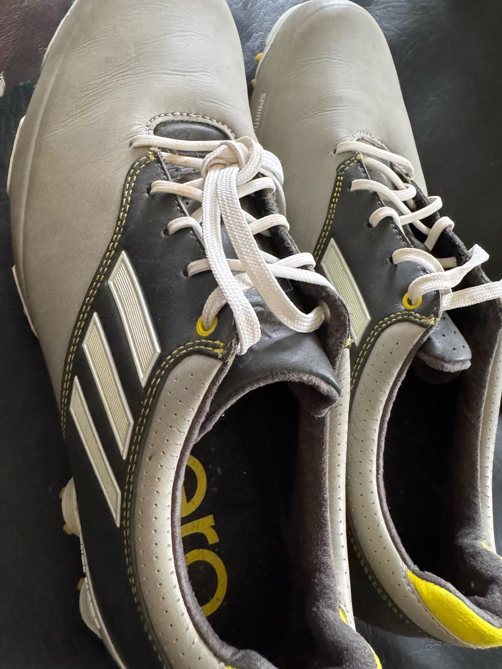 adidas Men’s Gray, Black and Yellow Athletic Golf Shoes